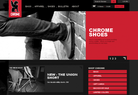 Chrome - inspirierende E-Commerce Designs