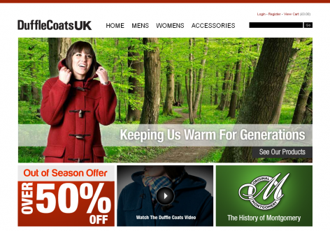 DuffleCoatsUK - inspirierende E-Commerce Designs