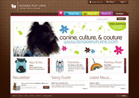 Ginger Pup Lane - inspirierende E-Commerce Designs