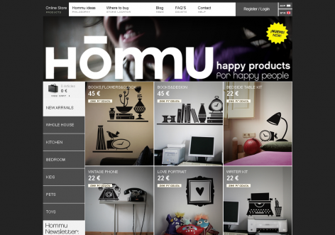 Hommu - inspirierende E-Commerce Designs