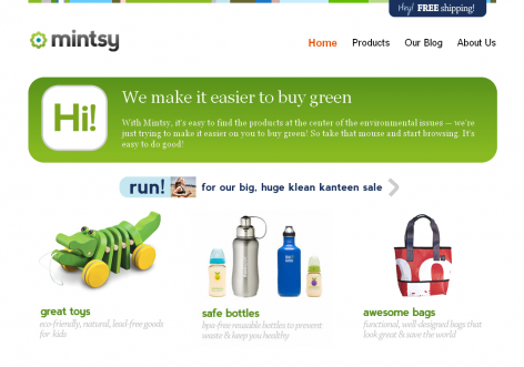 Mintsy - inspirierende E-Commerce Designs