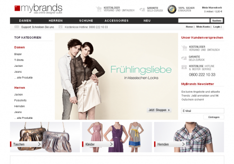mybrands - inspirierende E-Commerce Designs