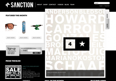 Sanction - inspirierende E-Commerce Designs