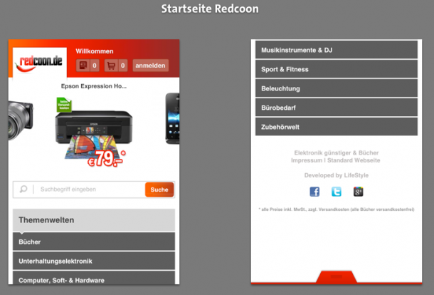 Startseite Redcoon Mobile