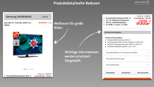Mobile Produktdetailseite - Redcoon