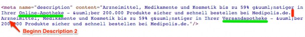Multiple Meta Description von medipolis.de