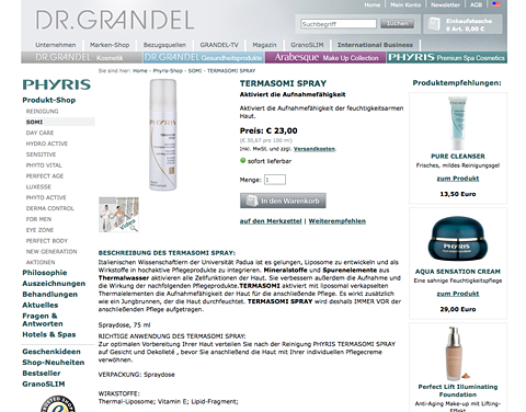 Dr. Grandel - Produkt-Detailsseite