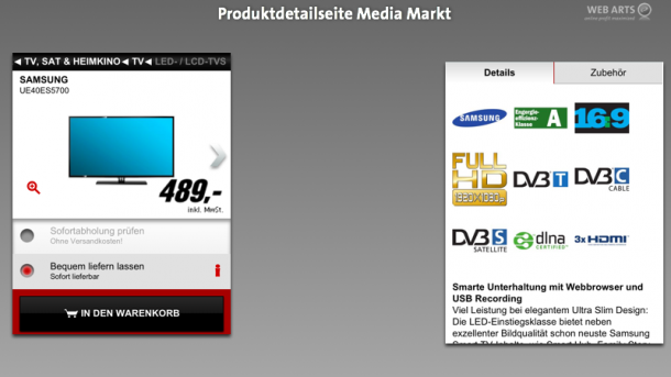 Mobile Produktdetailseite - Media Markt