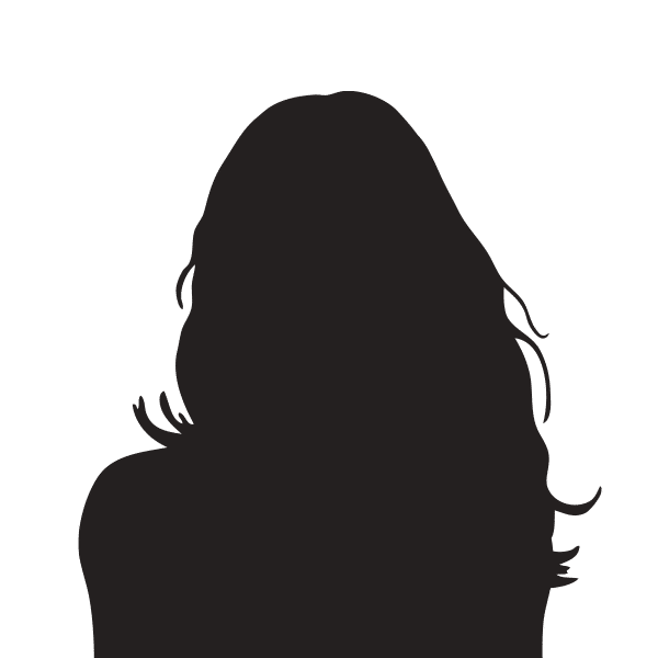 Silhouette einer Frau mit langen Haaren in schwarz